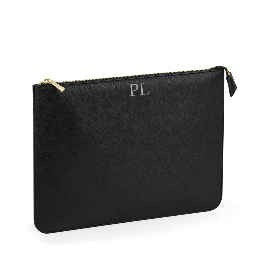 Document / Laptop Holder - Black (Gold zip)