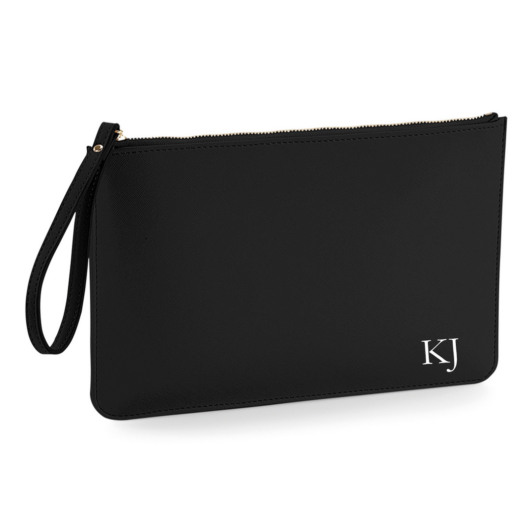 Clutch Bag - Black (Gold Zip)