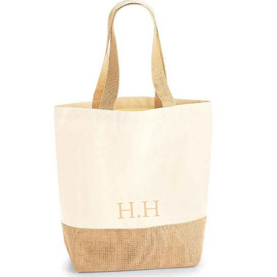 Jute and Canvas Bag - Small