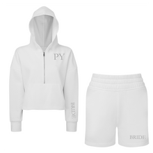 Load image into Gallery viewer, Bride Cropped Hoodie &amp; Long Shorts Set
