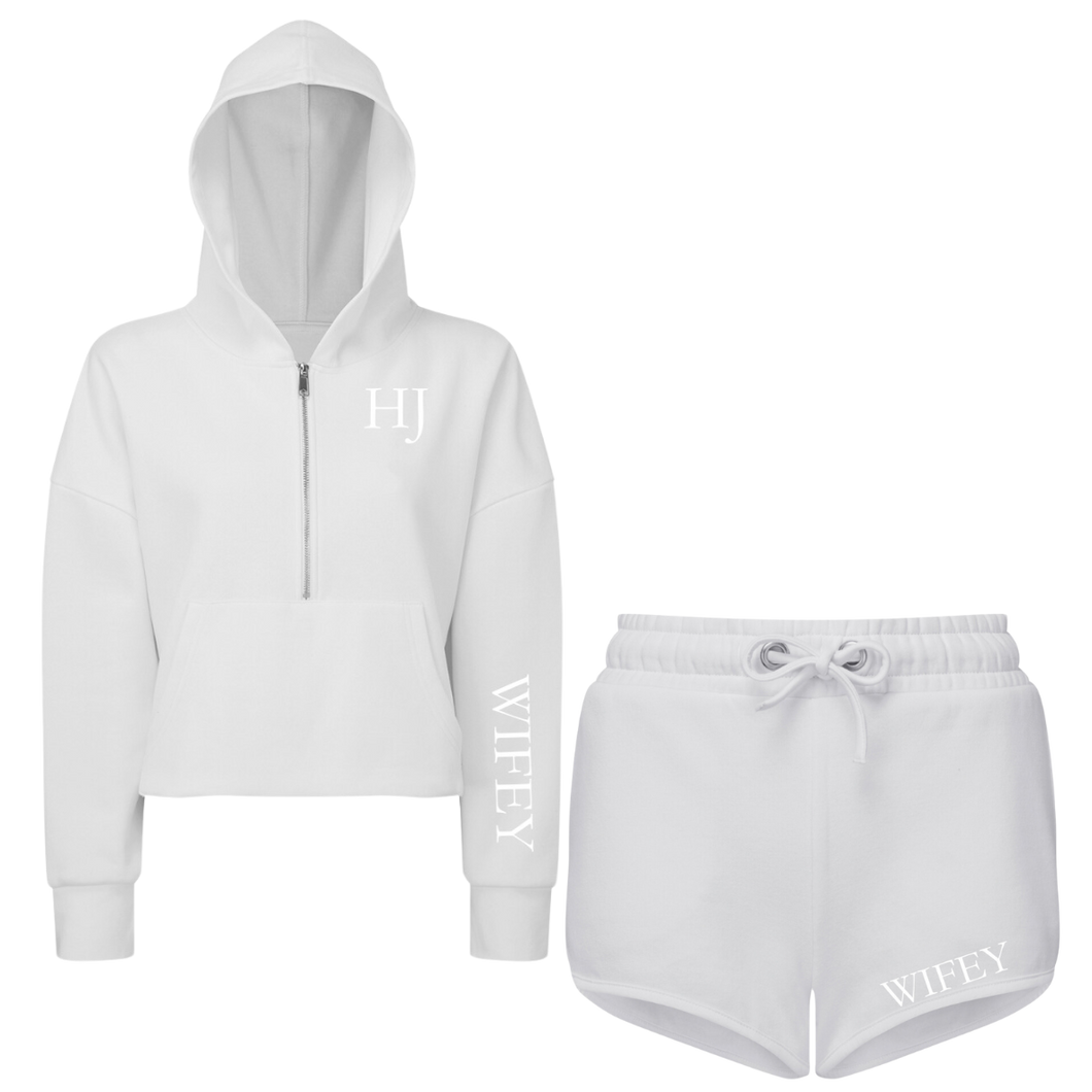 Wifey Cropped Hoodie & Shorts Set