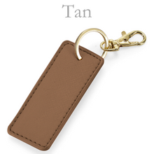 Load image into Gallery viewer, Rectangle Keyring Initials  - Tan
