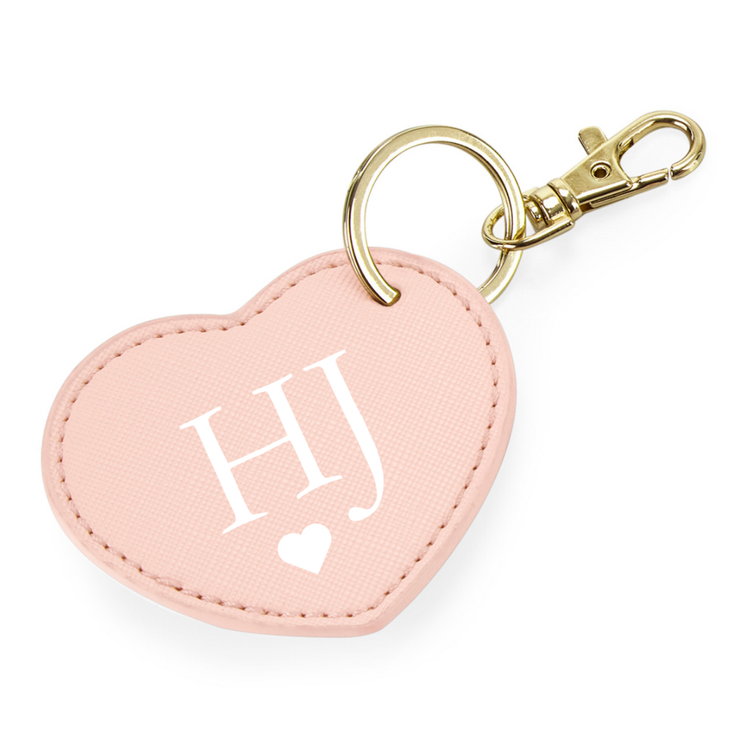 Heart Keyring Initials - Pink