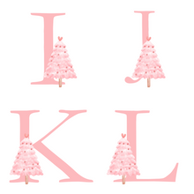 Load image into Gallery viewer, Alphabet Christmas Mug - Pink Tree Pink Letter
