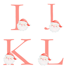 Load image into Gallery viewer, Alphabet Christmas Mug - Red Santa Face Red Letter
