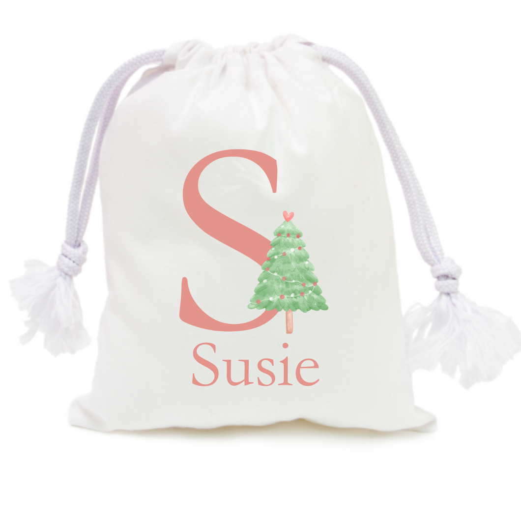 Alphabet Christmas Sack - Green Tree Red Letter