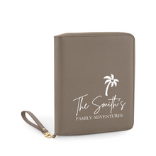 Load image into Gallery viewer, Travel Document Organiser - Family Adventures Palm Tree
