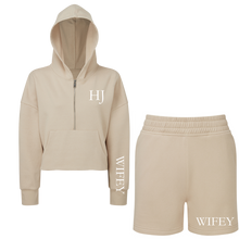 Load image into Gallery viewer, Wifey Cropped Hoodie &amp; Long Shorts Set
