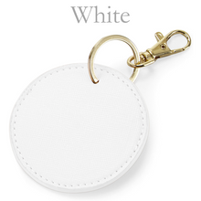 Load image into Gallery viewer, Round Keyring Initials - White
