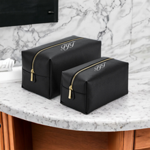 Load image into Gallery viewer, Large &amp; Medium Wash Bag Set with Initials
