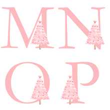 Load image into Gallery viewer, Alphabet Christmas Mug - Pink Tree Pink Letter
