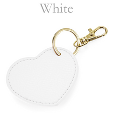 Load image into Gallery viewer, Heart Keyring Initials - White
