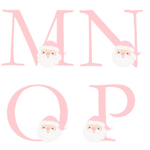 Load image into Gallery viewer, Alphabet Christmas Mug - Pink Santa Face Pink Letter
