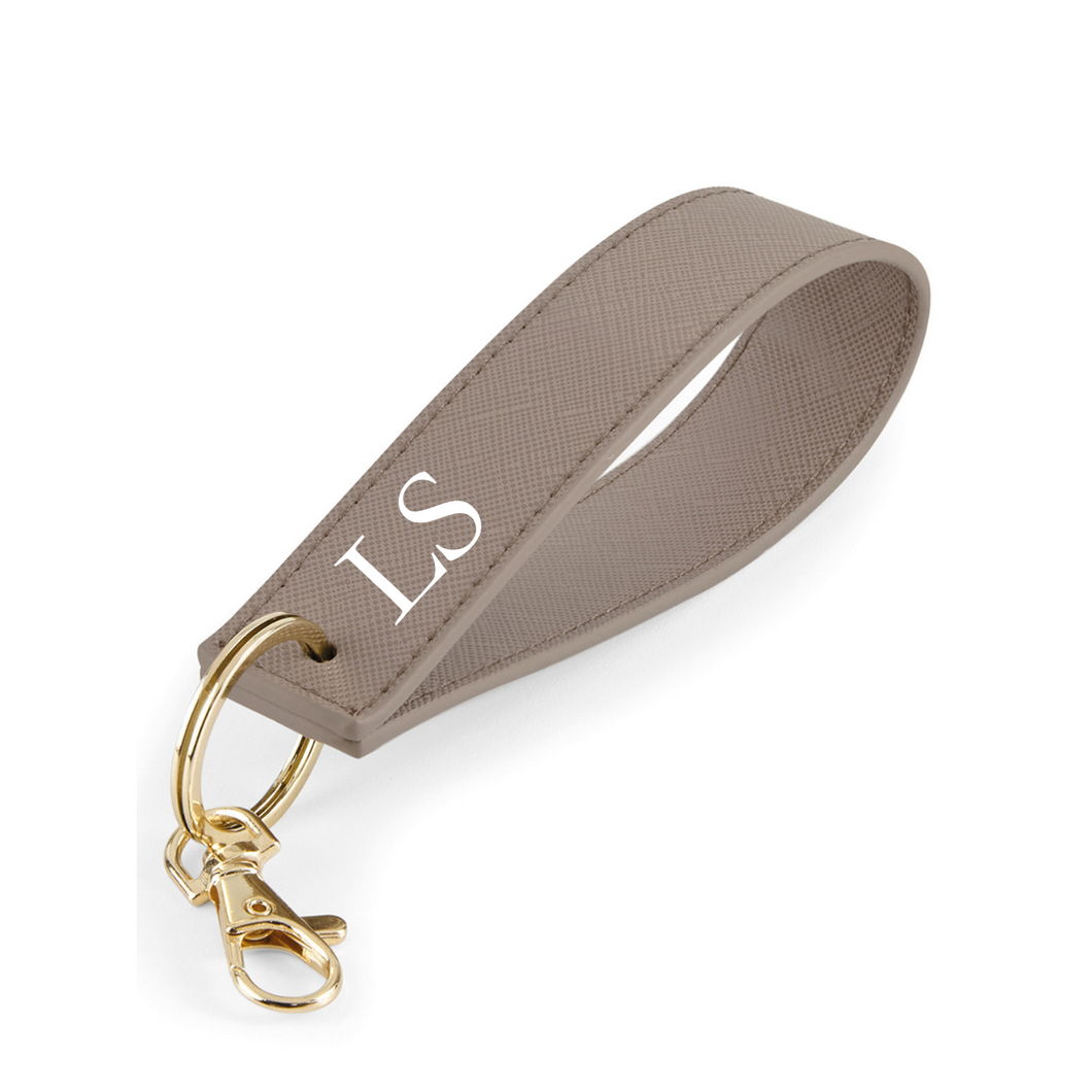 Loop Keyring Initials -  Taupe