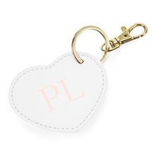 Load image into Gallery viewer, Heart Keyring Initials - White
