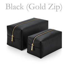 Load image into Gallery viewer, Wash Bag - Black (Gold Zip)
