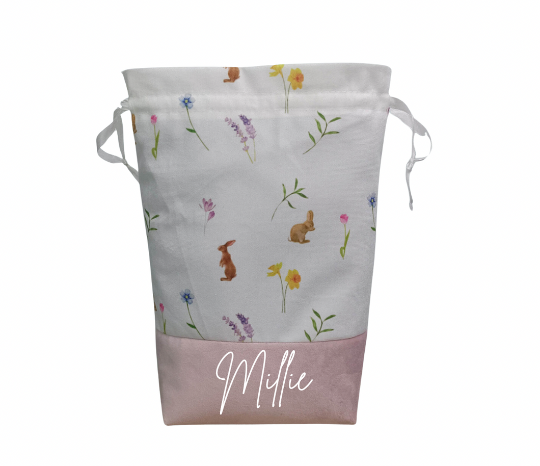 Pink Easter Drawstring Pouch