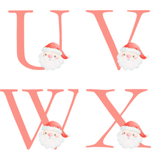 Load image into Gallery viewer, Alphabet Christmas Mug - Red Santa Face Red Letter
