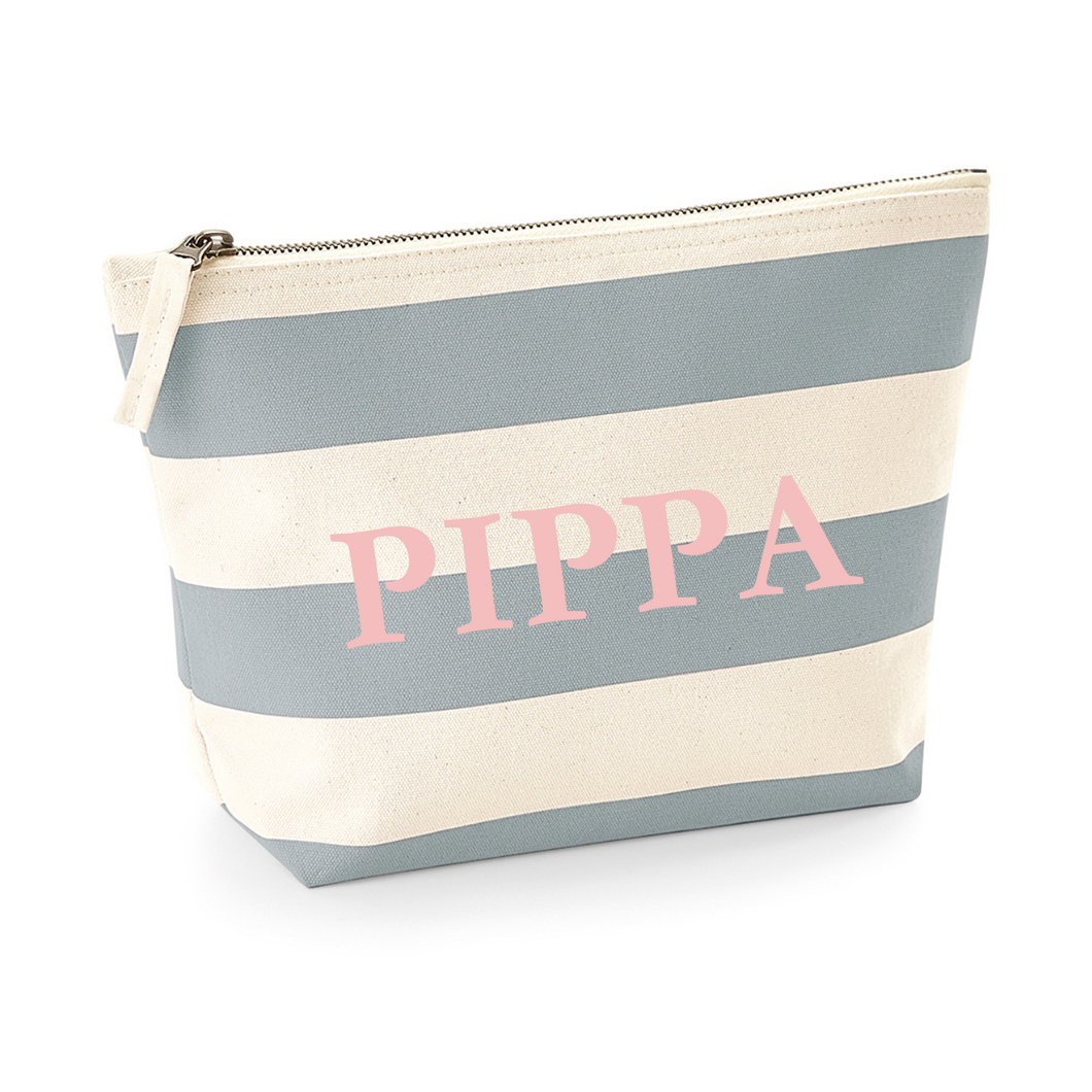 Small Pouch Grey Stripe Name