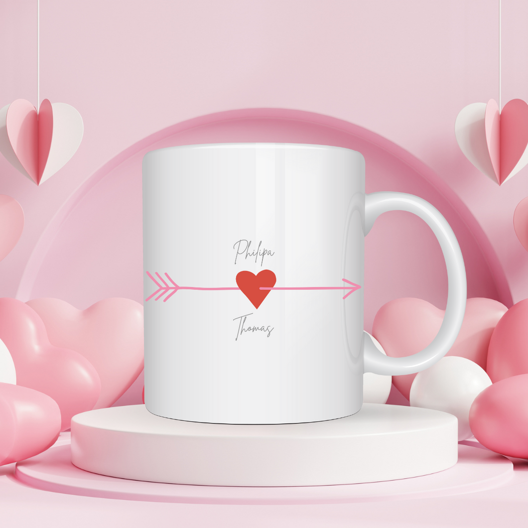 Valentines Heart & Arrow Mug