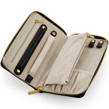 Load image into Gallery viewer, Travel Jewellery Case - Black (Gold Zip)
