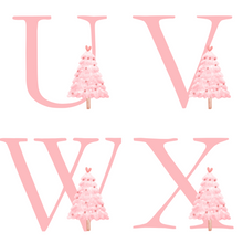 Load image into Gallery viewer, Alphabet Christmas Mug - Pink Tree Pink Letter
