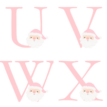 Load image into Gallery viewer, Alphabet Christmas Mug - Pink Santa Face Pink Letter
