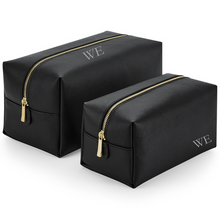 Load image into Gallery viewer, Wash Bag - Black (Gold Zip)
