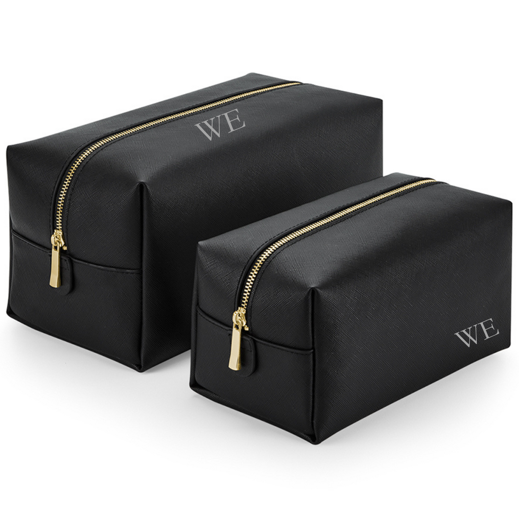 Wash Bag - Black (Gold Zip)