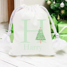 Load image into Gallery viewer, Alphabet Christmas Sack - Green Tree Green Letter
