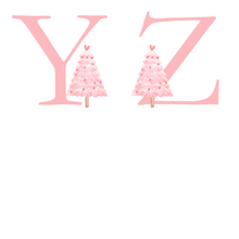 Load image into Gallery viewer, Alphabet Christmas Mug - Pink Tree Pink Letter
