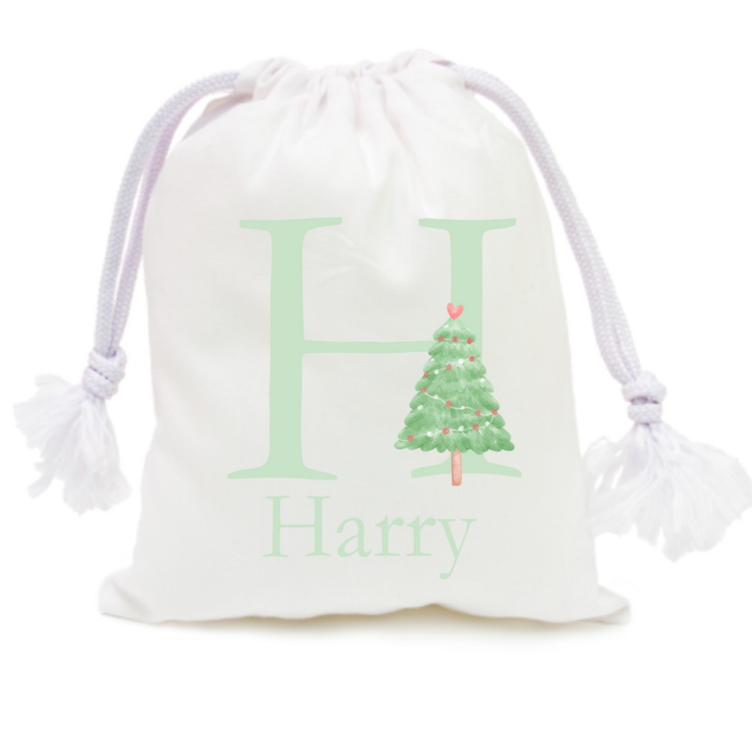 Alphabet Christmas Sack - Green Tree Green Letter