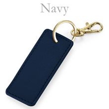 Load image into Gallery viewer, Rectangle Keyring Initials - Navy
