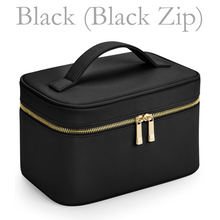 Load image into Gallery viewer, Vanity Case - Black (Gold Zip)
