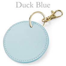 Load image into Gallery viewer, Round Keyring Initials - Duck Blue
