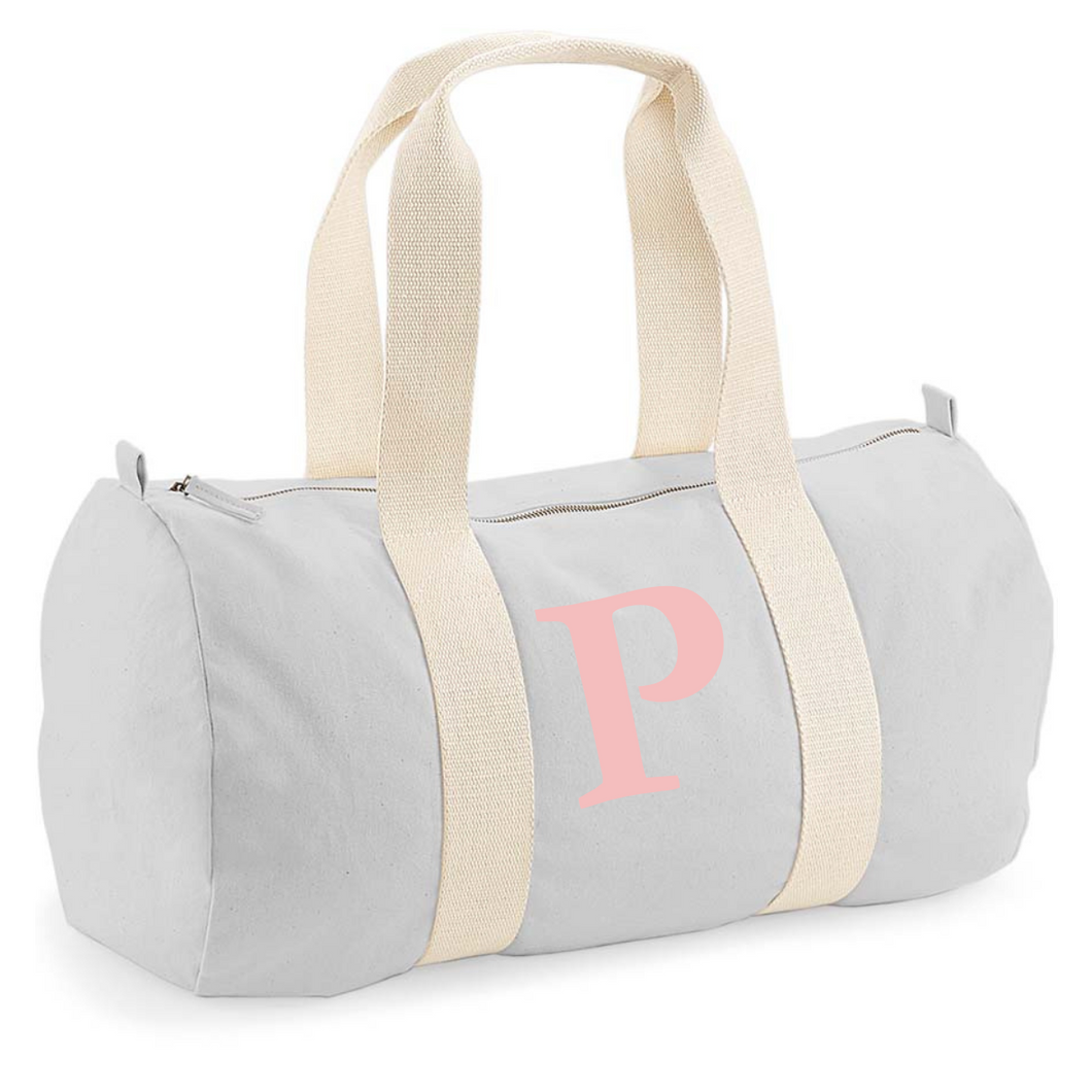 Barrel Bag Grey Initial