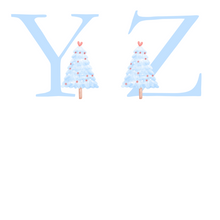 Load image into Gallery viewer, Alphabet Christmas Mug - Blue Tree Blue Letter
