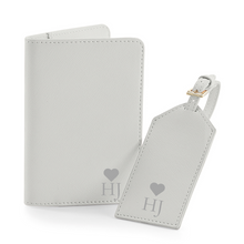 Load image into Gallery viewer, Passport and Luggage Tag Set Initials - Grey
