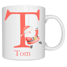 Load image into Gallery viewer, Alphabet Christmas Mug - Red Santa Red Letter
