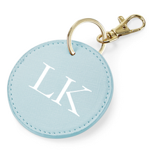 Load image into Gallery viewer, Round Keyring Initials - Duck Blue
