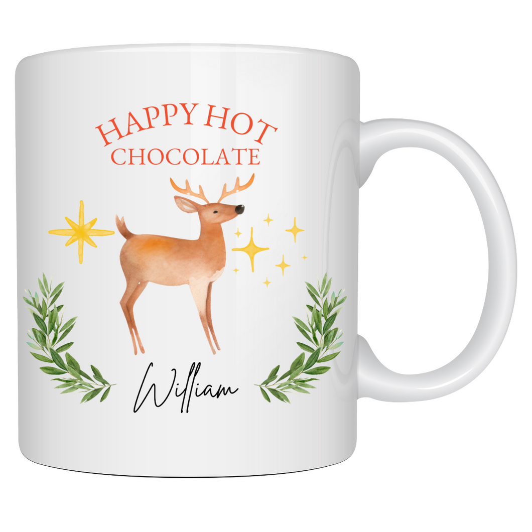 Happy Hot Chocolate Christmas Mug - Reindeer