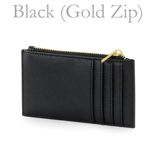 Load image into Gallery viewer, Card and Coin Holder - Black (Gold Zip)
