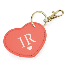 Load image into Gallery viewer, Heart Keyring Initials - Coral
