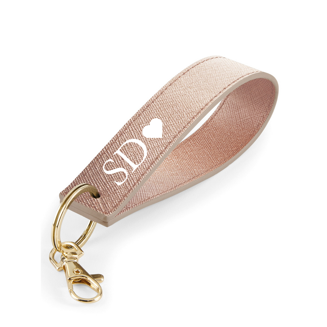 Loop Keyring Initials -  Rose Gold