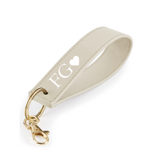 Load image into Gallery viewer, Loop Keyring Initials -  Ivory
