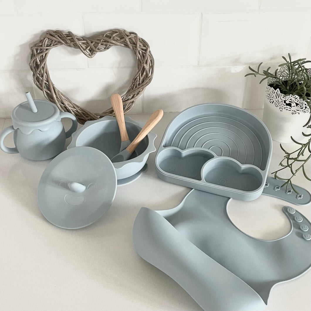 Blue Silicone Weaning Set