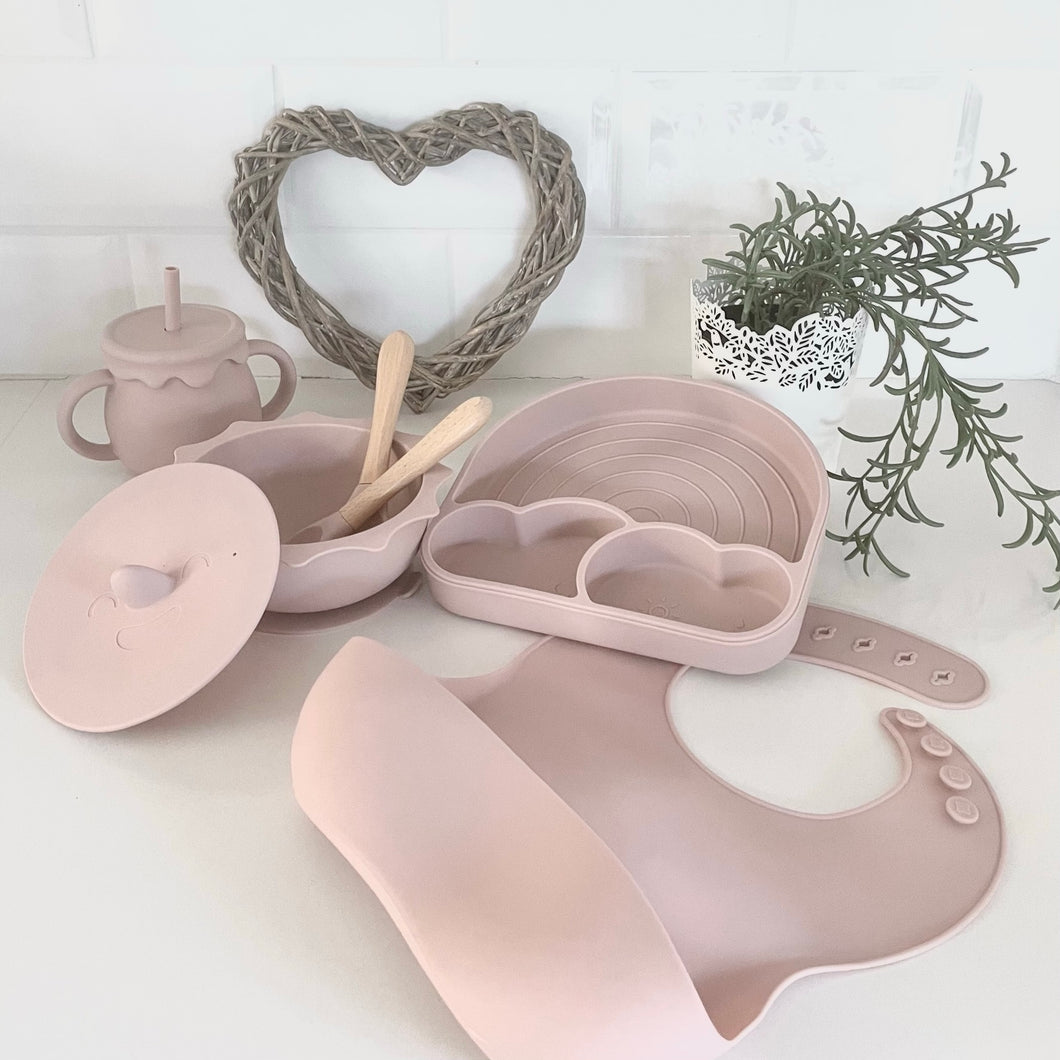 Pink Silicone Weaning Set