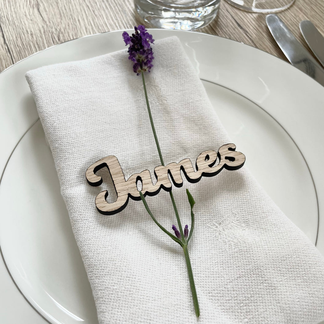 Wooden Name Place Settings