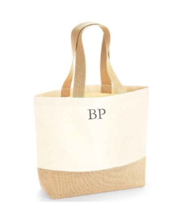 Jute and Canvas Bag - Medium