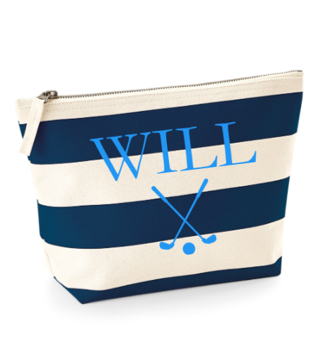 Pouch Navy Stripe Name & Picture